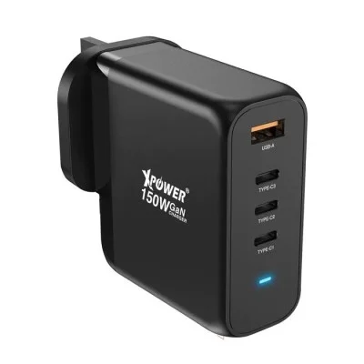 XPower GW150B 150W 4 Outout PD 3.0-Qc-Scp Gan Wall Charger - Black
